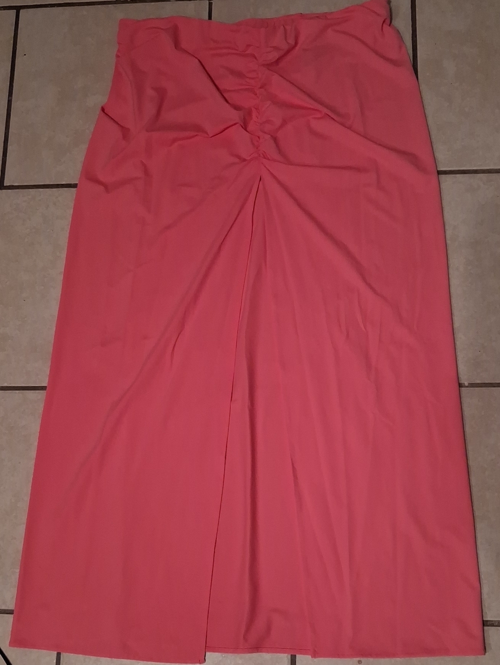 La Blanca Womens Sz L Bubblegum Pink Runched Swim Cover Up with Front Slit NWT